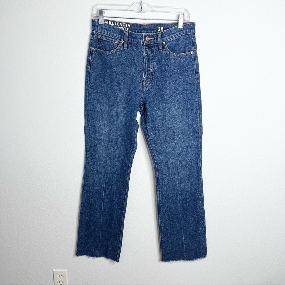 J. Crew Demi Boot Jeans Women size 28 Full Length Raw Hem High Rise CL